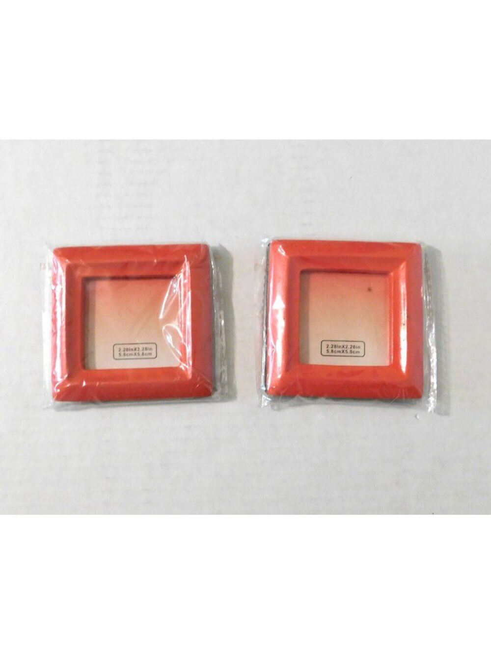 Mini Colorful Photo Frame Set Of 2 Orange Square 2.28 inch